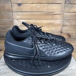 Nike Tiempo Legend 8 Club IC Mens Size 8 Triple Black Soccer Indoor Cleats Shoes